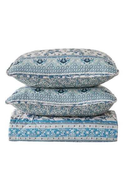 Shop Patina Vie Maison Patina Vie Reversible Comforter & Sham Set In Block Floral Blue