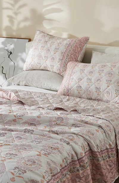 Shop Patina Vie Maison Patina Vie Reversible Comforter & Sham Set In Block Floral Rose Pink