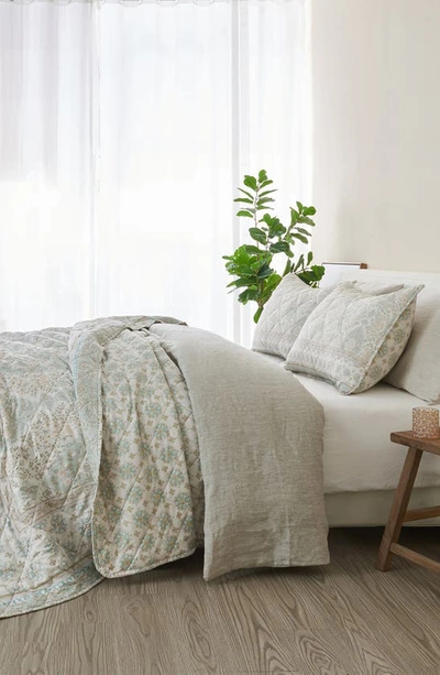 Shop Patina Vie Maison Patina Vie Reversible Comforter & Sham Set In Block Floral Sage Green