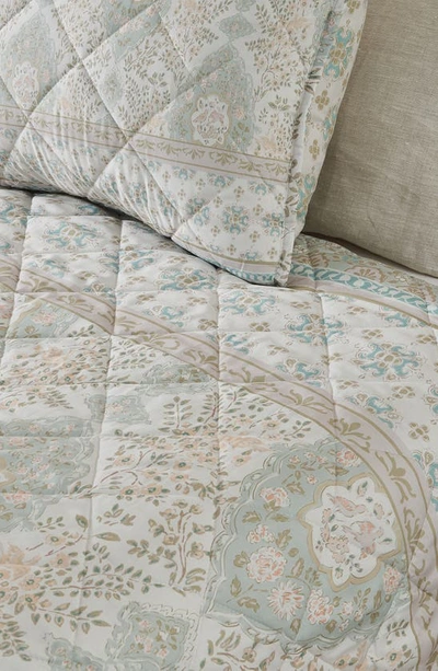 Shop Patina Vie Maison Patina Vie Reversible Comforter & Sham Set In Block Floral Sage Green