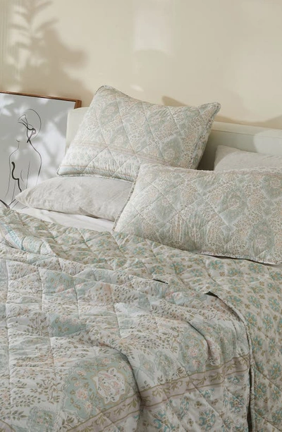 Shop Patina Vie Maison Patina Vie Reversible Comforter & Sham Set In Block Floral Sage Green