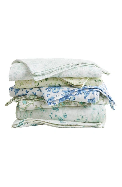 Shop Patina Vie Maison Patine Vie Sheet Set In Abstract Floral Blue