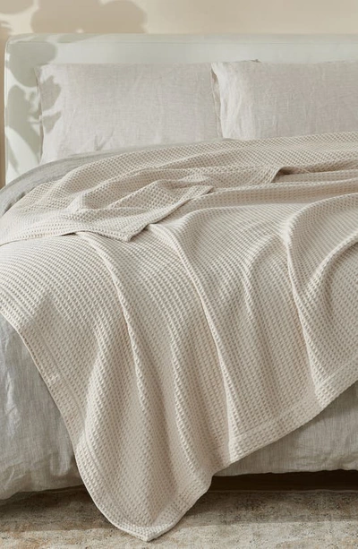 Shop Patina Vie Maison Cotton Waffle Weave Blanket In Stone