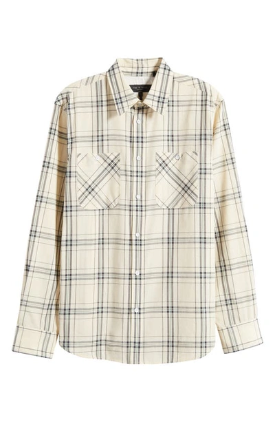 Shop Rag & Bone Gus Plaid Button-up Shirtt In Whitepld