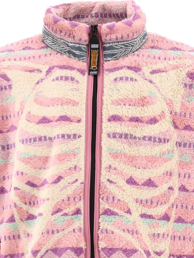 Shop Kapital "ashland" Fleece Jacket In Pink