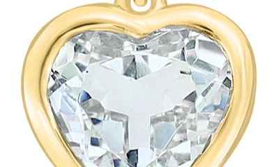 Shop Effy Diamond & White Topaz Heart Drop Earrings In Gold
