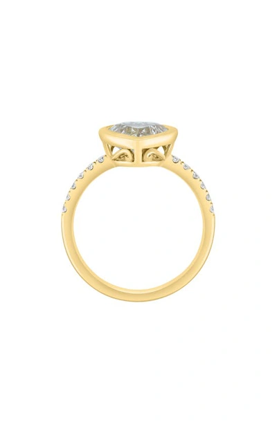 Shop Effy Heart Cut White Topaz & Diamond Ring In Gold