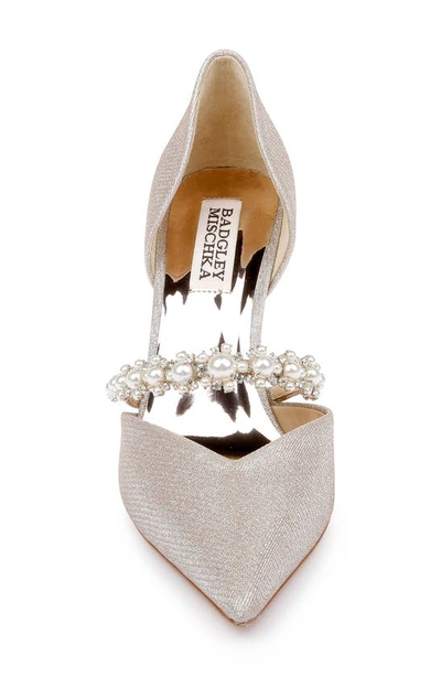 Badgley Mischka Collection Nathalie D'orsay Pointed Toe Pump In Champagne