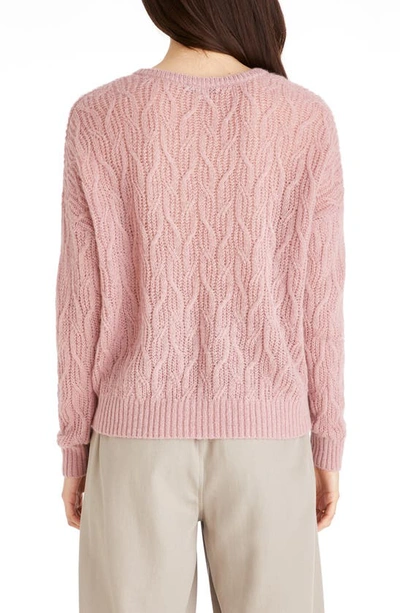 Madewell Alna V-neck Sweater In Hthr Dusty Berry