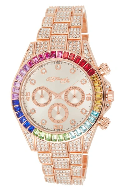 Shop I Touch Crystal Bracelet Watch, 40mm X 47.5mm In Shiny Rose Gold