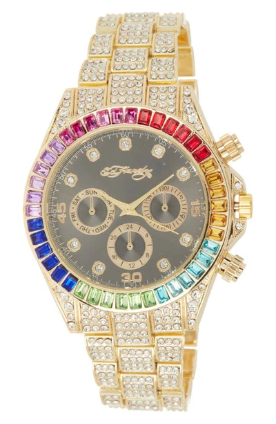Shop I Touch X Ed Hardy Bracelet Watch, 40mm In Shiny Gold