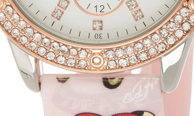 I Touch Ed Hardy Crystal Skull Silicone Strap Watch, 38mm X 44mm In Matte Pink