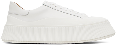 Shop Jil Sander White Vulcanized Sneakers In 102 Neve