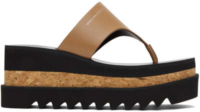 Shop Stella Mccartney Tan Sneak-elyse Platform Thong Sandals In 2134 Brandy