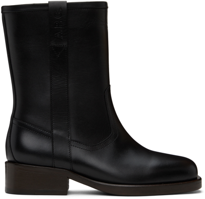 Apc Round Toe Ankle Boots In Lzz Black