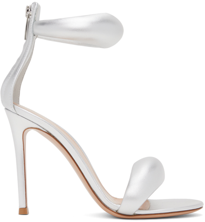 Shop Gianvito Rossi Silver Bijoux Heeled Sandals