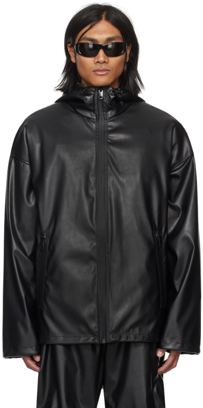 Shop Diesel Black J-micc Faux-leather Jacket In 9xx