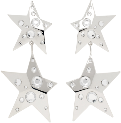 Shop Area Silver Crystal Star Drop Earrings