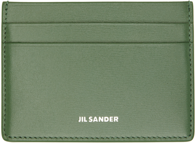Shop Jil Sander Green Credit Card Holder In 306 Seaweed