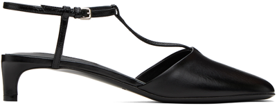 Jil Sander Women's 35mm Leather T-strap Sandals In 001 Black