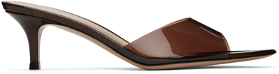 Shop Gianvito Rossi Brown Elle 55 Mules In Brown+brown