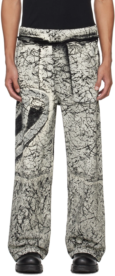 Shop Diesel Black & Off-white P-markoval Sweatpants In 9xxa