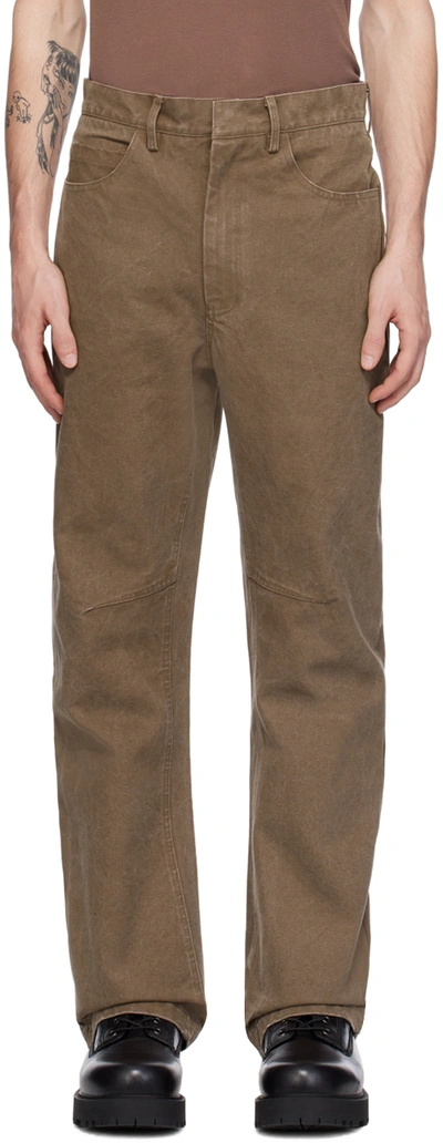 Shop Entire Studios Brown Task Trousers In Military Mud