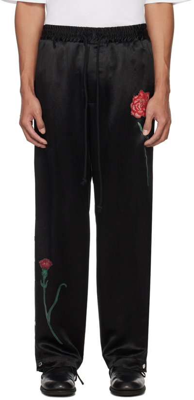Shop Song For The Mute Black Falling Flowers Track Pants