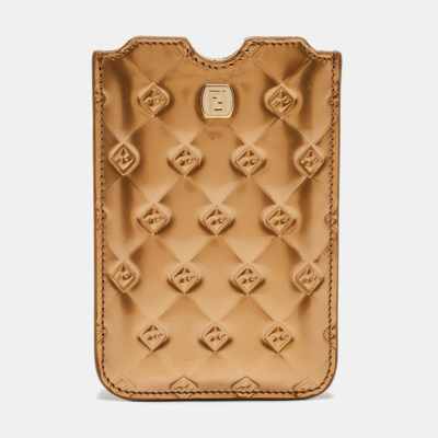 Pre-owned Fendi Licious Phone Cover In Gold