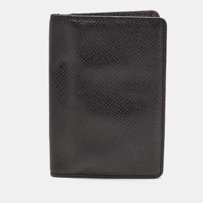Pre-owned Louis Vuitton Black Taiga Leather Bifold Card Case