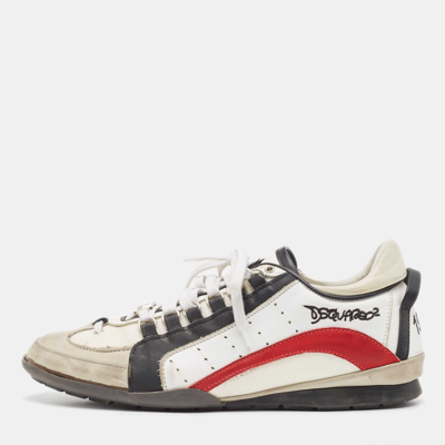 Pre-owned Dsquared2 Multicolor Leather And Fabric Low Top Sneakers Size 44