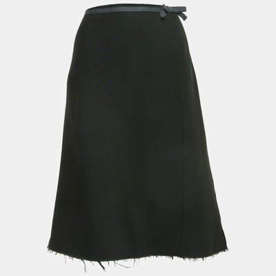 Pre-owned Marni Dark Green Wool Blend Midi Skirt M