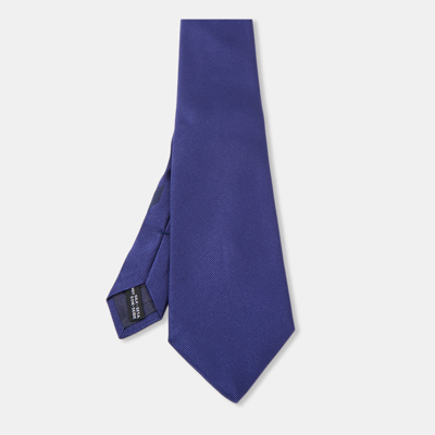 Pre-owned Ferragamo Navy Blue Diagonal Striped Silk Tie