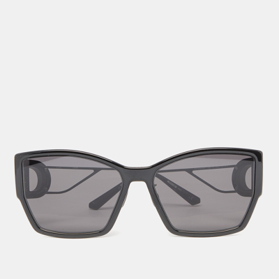 Pre-owned Dior Christian  Black Acetate Pvd Coated Metal 30 Montaigne S2u Geometric Sunglasses