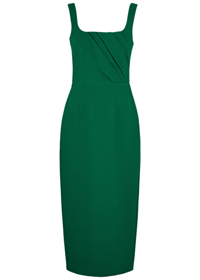 Shop Emilia Wickstead Arina Textured Midi Dress In Green