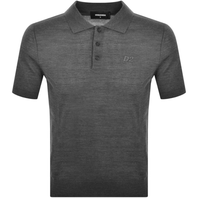 Shop Dsquared2 Knit Polo T Shirt Grey