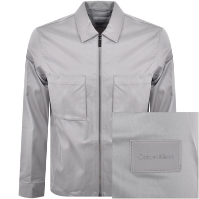 Shop Calvin Klein Pocket Overshirt Grey