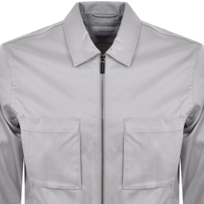 Shop Calvin Klein Pocket Overshirt Grey