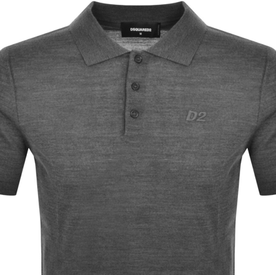Shop Dsquared2 Knit Polo T Shirt Grey
