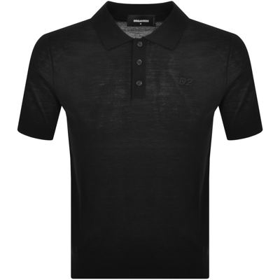Shop Dsquared2 Knit Polo T Shirt Black