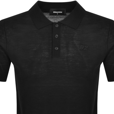 Shop Dsquared2 Knit Polo T Shirt Black