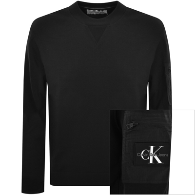 Shop Calvin Klein Jeans Contrast Panel Sweatshirt Black