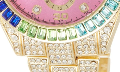I Touch X Ed Hardy Crystal Bracelet Watch, 40mm In Shiny Gold