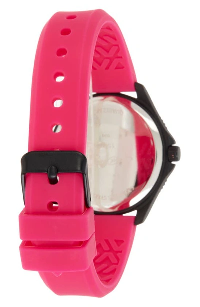 I Touch Ed Hardy Silicone Strap Watch, 38mm In Matte Fuchsia
