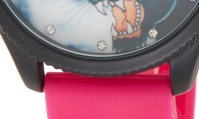 I Touch Ed Hardy Silicone Strap Watch, 38mm In Matte Fuchsia