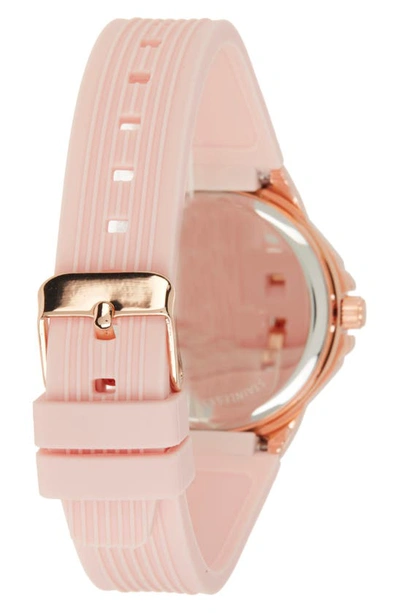 I Touch Ed Hardy Crystal Skull Dial Silicone Strap Watch, 38mm X 44mm In Matte Blush