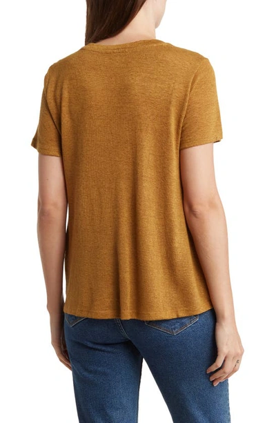 Shop Caslon ® Twist Hem V-neck T-shirt In Bronze