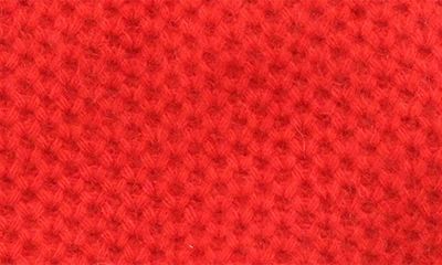 Portolano Honeycomb Cashmere Beanie In Fire Red