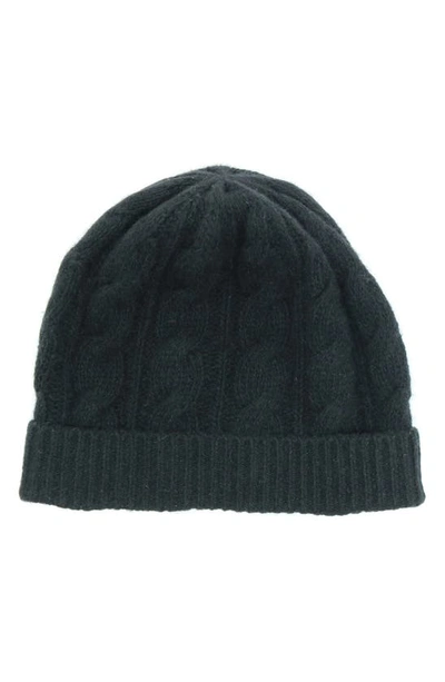 Shop Portolano Cashmere Cable Knit Beanie In Black