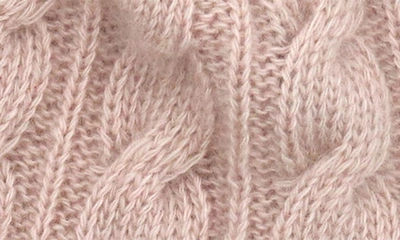 Shop Portolano Cashmere Cable Knit Beanie In Misty Rose